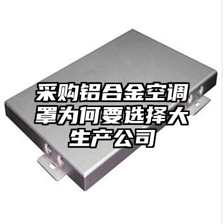 采購鋁合金空調罩為何要選擇大生產公司