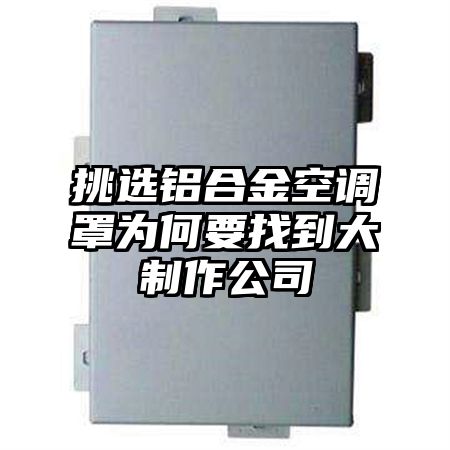 挑選鋁合金空調罩為何要找到大制作公司