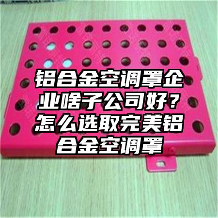 鋁合金空調罩企業啥子公司好?怎么選取完美鋁合金空調罩