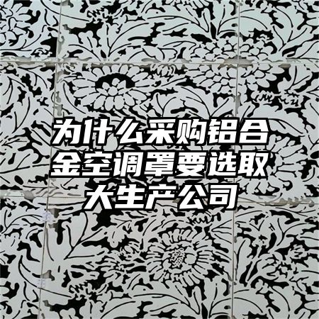 為什么采購鋁合金空調罩要選取大生產公司