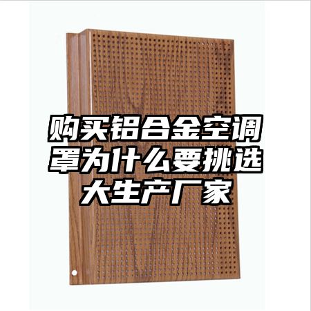 購買鋁合金空調罩為什么要挑選大生產廠家