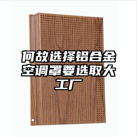 何故選擇鋁合金空調罩要選取大工廠